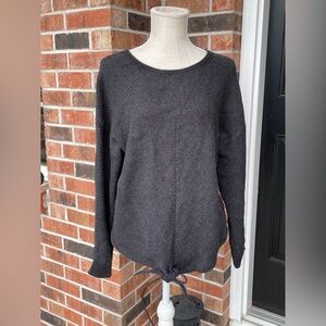 Lucky Brand Black Knit Drop Shoulder Sweater